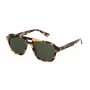 POLICE SPLL83-56AGGY Męskie okulary przeciwsłoneczne prostokątne - szara oprawka acetatowa z szarymi soczewkami poliwęglanowymi - 56/17/145 mm