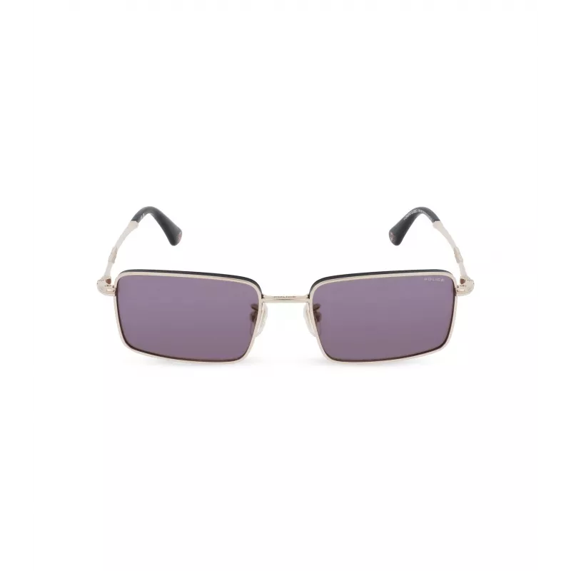 POLICE SPLL85M540302 Męskie okulary przeciwsłoneczne kwadratowe - matowa czarna oprawka, szare soczewki, UV400