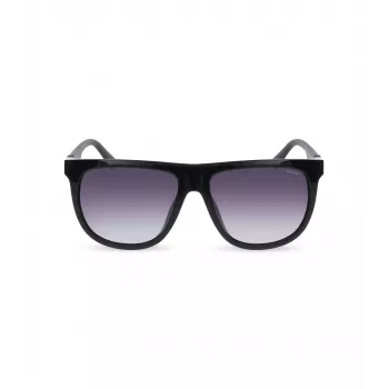 POLICE SPLN33M590Z42 Okulary przeciwsłoneczne męskie - czarna oprawka acetatowa, szare soczewki poliwęglanowe, ochrona UV400, szerokość soczewki 59 mm