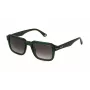 POLICE SPLN36-520G61 Męskie okulary przeciwsłoneczne prostokątne - oprawka czarno-szara, szare szkła, 52mm