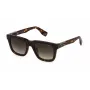 POLICE SPLN43-524BLY Męskie okulary przeciwsłoneczne w kształcie kwadratu - oprawka z ciemnego acetatu havana z niebieskimi soczewkami poliwęglanowymi - szerokość soczewki 52 mm