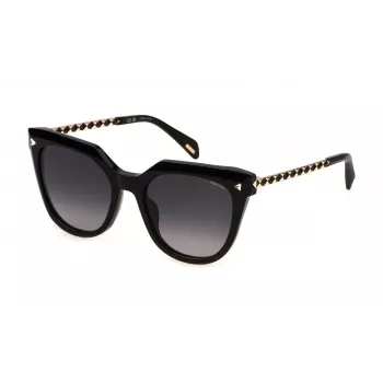 Police SPLN61-540700 Damskie Okulary Przeciwsłoneczne Błyszczący Czarny Szary 54mm