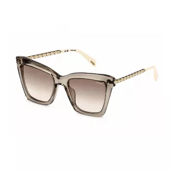 Okulary przeciwsłoneczne damskie Police SPLN62-5207T1 Cat Eye, oprawki Havana Brown, brązowe gradientowe soczewki, 52mm