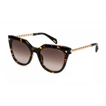 POLICE SPLN63-530779 Okulary przeciwsłoneczne unisex - Czarna oprawka acetatowa, szare soczewki poliwęglanowe UV400