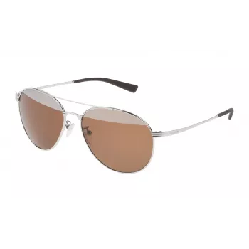 POLICE Unisex S8953V57579X Pilot Aviator Okulary przeciwsłoneczne 57/15/145 mm Czarny Gunmetal Szary