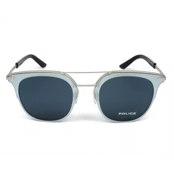 POLICE Unisex SPL584-0581 Okulary przeciwsłoneczne (50/22/145 mm) Czarna oprawka Szare szkła UV400