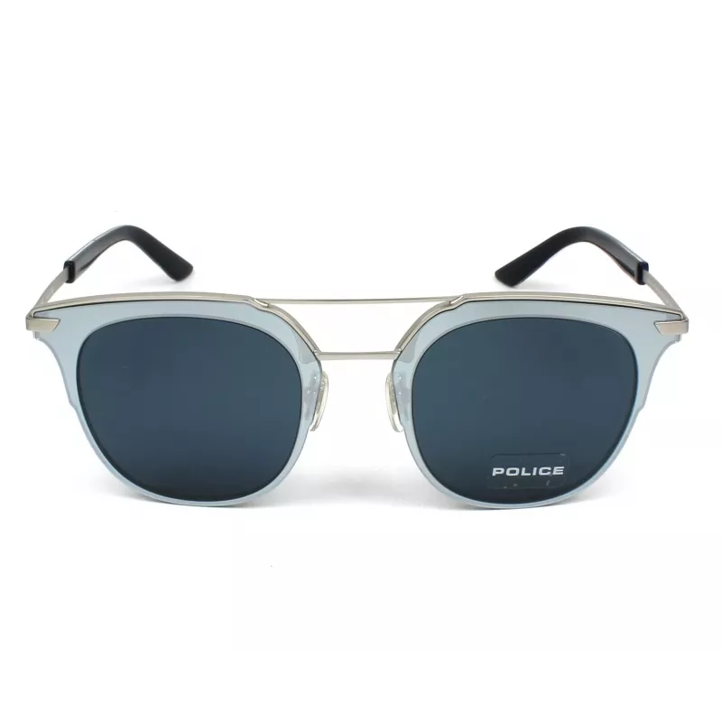 POLICE Unisex SPL584-0581 Okulary przeciwsłoneczne (50/22/145 mm) Czarna oprawka Szare szkła UV400