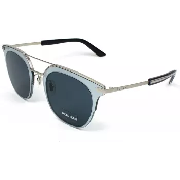 POLICE Unisex SPL584-0581 Okulary przeciwsłoneczne (50/22/145 mm) Czarna oprawka Szare szkła UV400