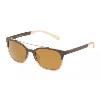 POLICE Unisex Okulary Przeciwsłoneczne SPL161537ESG Oprawka Havana/Brąz Zielone Szkła 53mm