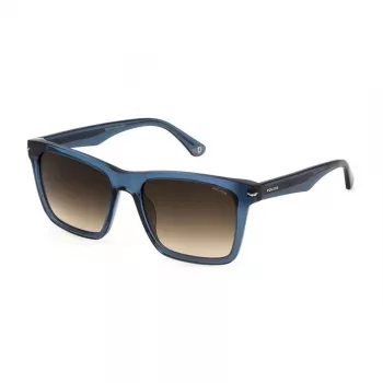 POLICE Unisex Okulary Przeciwsłoneczne SPLN35M530955 Czarna Oprawka Szare Szkła 55/19/145 mm UV400