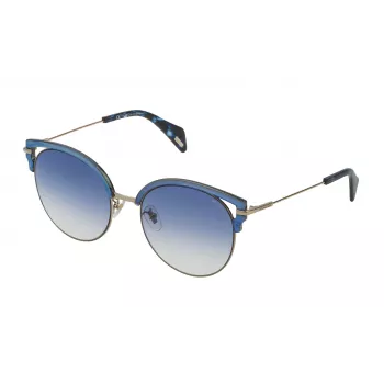 POLICE Damskie Okulary Przeciwsłoneczne Kocie Oko SPL739548FFB Havana Żółw Brązowy Gradient 54mm