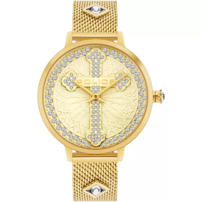 Zegarek POLICE Damski PL16031MSG22M Raho Kwarcowy Analogowy 36mm Stal Nierdzewna Siatka Srebrny