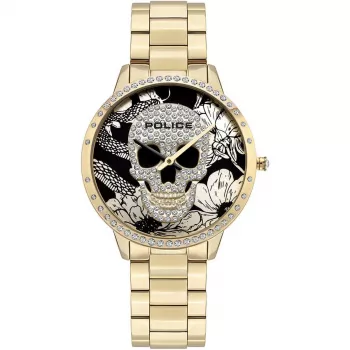 Police Women's PL16067MSG02M Zegarek Kwarcowy Analogowy 36mm Różowo-Złoty Stal Nierdzewna Bransoleta Mesh