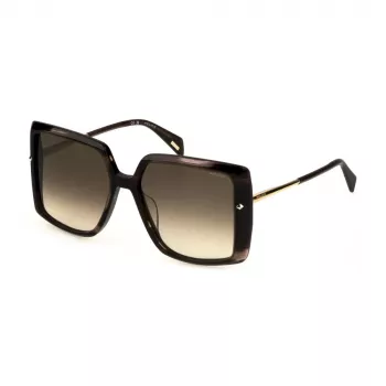 Okulary przeciwsłoneczne Police Women's SPLL96M Butterfly Cat Eye Havana Brown Acetate Frame Brown Gradient Lens 56mm