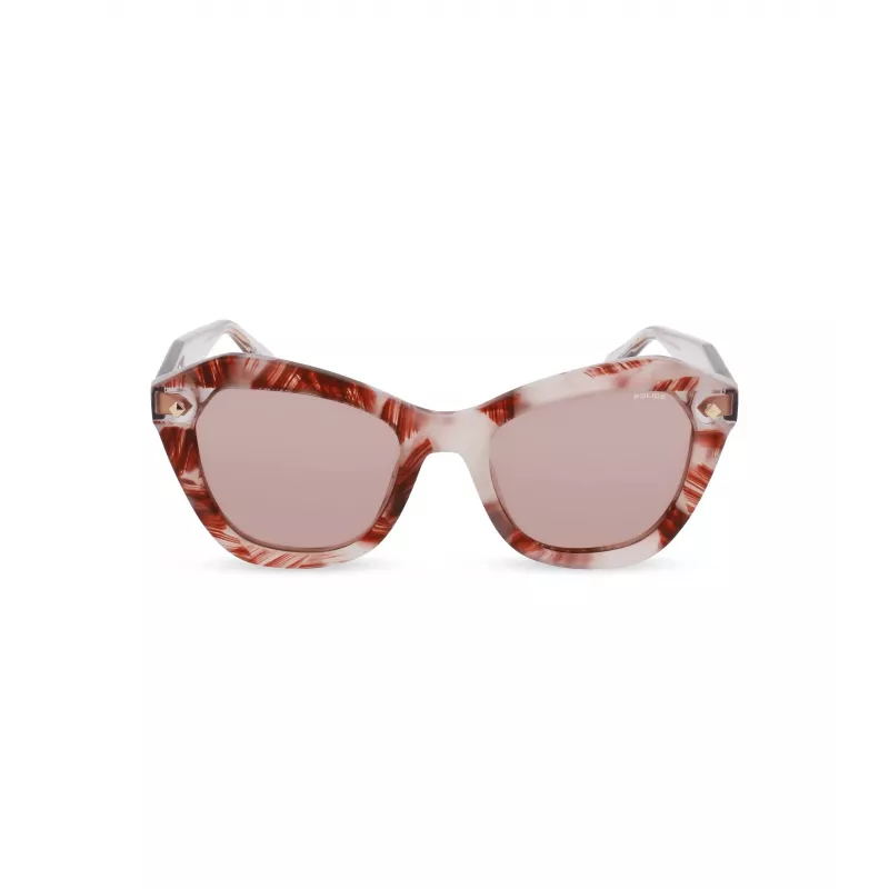 Police Women's SPLL97-520Z02 Rectangular Sunglasses - Shiny Black/Grey