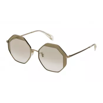 Okulary przeciwsłoneczne POLICE dla kobiet SPL837W538FFD - Oprawka Havana z acetatu w kształcie kociego oka, brązowe soczewki gradientowe, ochrona UV400