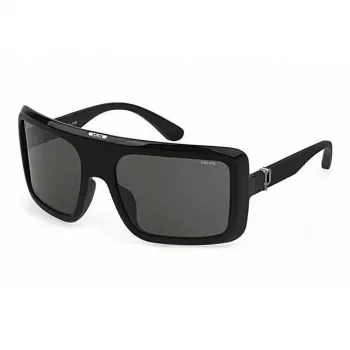 Okulary przeciwsłoneczne POLICE damskie SPLF62M6104AW - prostokątna oprawka acetatowa z soczewkami UV400 w kolorze szarym (62/18/140 mm)