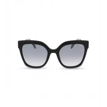 Okulary przeciwsłoneczne POLICE damskie SPLG19-540700 czarna oprawka acetatowa kwadratowa szare szkła 54mm
