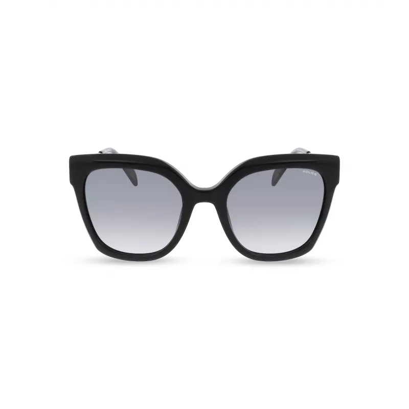Okulary przeciwsłoneczne POLICE damskie SPLG19-540700 czarna oprawka acetatowa kwadratowa szare szkła 54mm