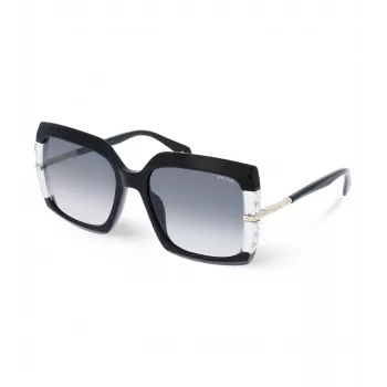 Okulary przeciwsłoneczne POLICE dla kobiet SPLG23M570700 Geometryczne czarne oprawki acetatowe szare soczewki poliwęglanowe 57mm