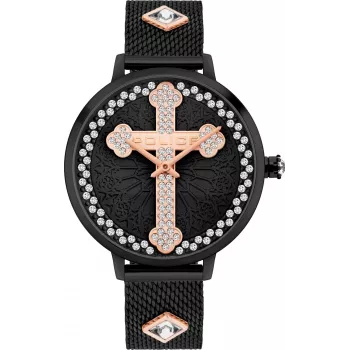 Zegarek damski POLICE PL16031MSB02M 36mm Stal nierdzewna Siatka Czarna Tarcza
