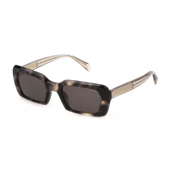 Okulary przeciwsłoneczne POLICE Women SPLG21-5307UX - czarna oprawka acetatowa, szare soczewki poliwęglanowe, ochrona UV400, 53/22/140 mm