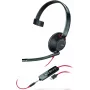 Poly Blackwire C5210 USB-C - 5200 Series - Wired On-Ear Mono Headset with Boom Microphone, Noise Cancelling, In-Line Controls, Black