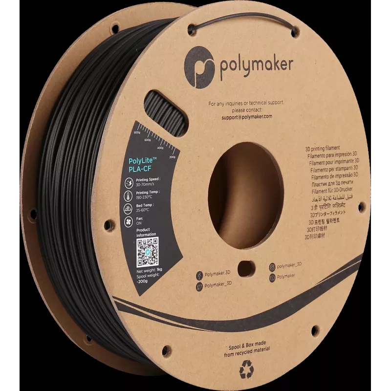 Polymaker PA10001 Filament PLA 1,75 mm 1 kg Czarny