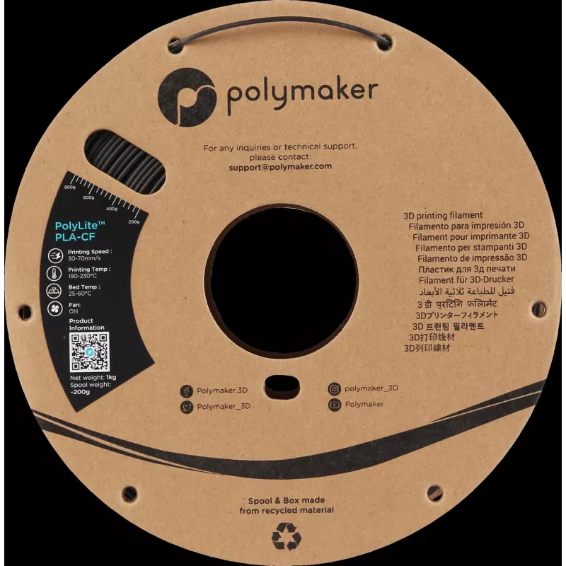 Polymaker PA10001 Filament PLA 1,75 mm 1 kg Czarny