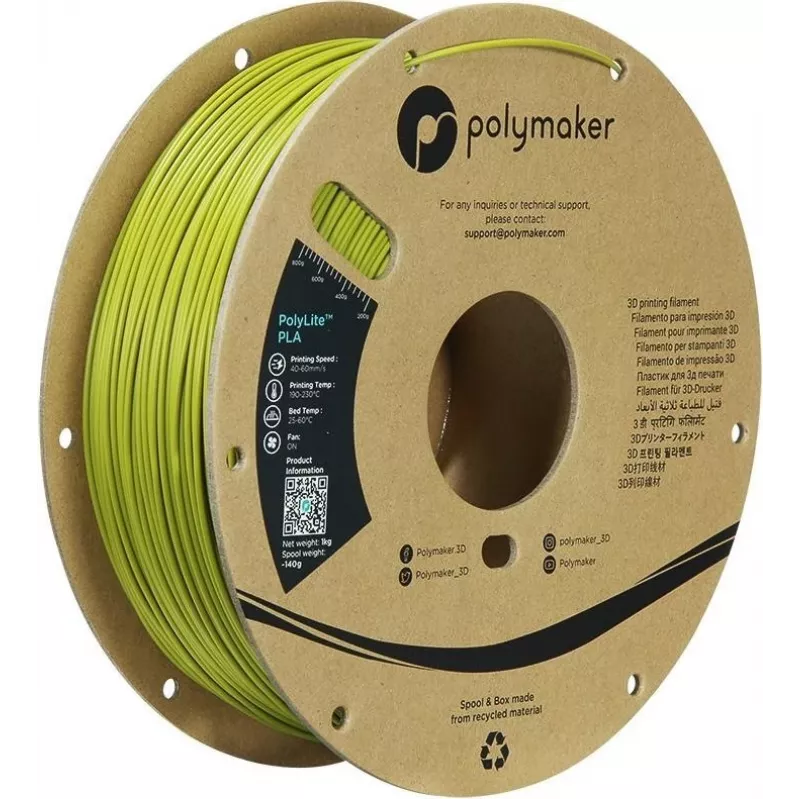 Polymaker PolyLite PLA filament do drukarki 3D 1,75mm oliwkowy zielony 1kg (PA02058)