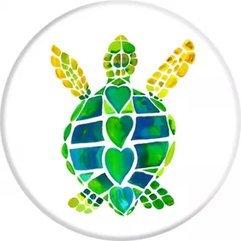 PopSockets PopGrip Turtle Love - Wymienny uchwyt i podstawka pod telefon, wielokolorowy