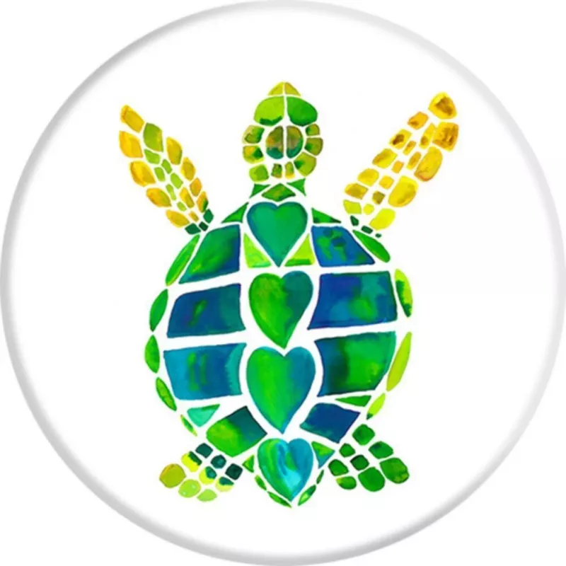 PopSockets PopGrip Turtle Love - Wymienny uchwyt i podstawka pod telefon, wielokolorowy