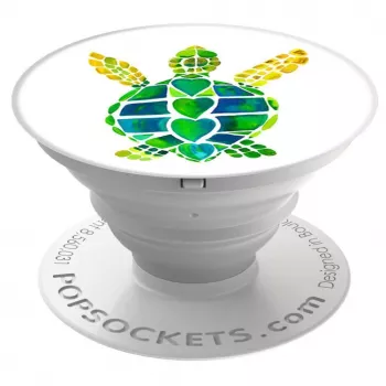 PopSockets PopGrip Turtle Love - Wymienny uchwyt i podstawka pod telefon, wielokolorowy