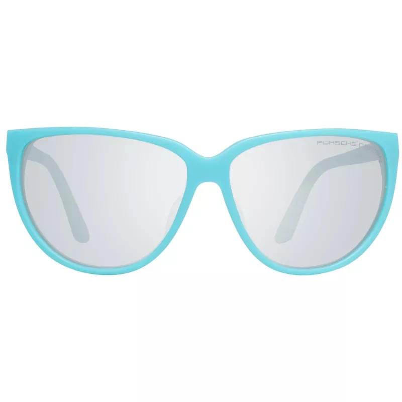 PORSCHE DESIGN Okulary przeciwsłoneczne damskie P8588-61B Prostokątna oprawka metalowa Srebrny/Pallad Szare szkła 61/13/135 mm
