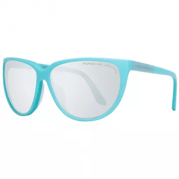 PORSCHE DESIGN Okulary przeciwsłoneczne damskie P8588-61B Prostokątna oprawka metalowa Srebrny/Pallad Szare szkła 61/13/135 mm