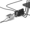 Port Connect Desktop Organizer na kabel myszy i klawiatury – samoprzylepny silikonowy klips, 3 sloty, czarny