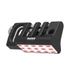 Port Connect Desktop Organizer na kabel myszy i klawiatury – samoprzylepny silikonowy klips, 3 sloty, czarny