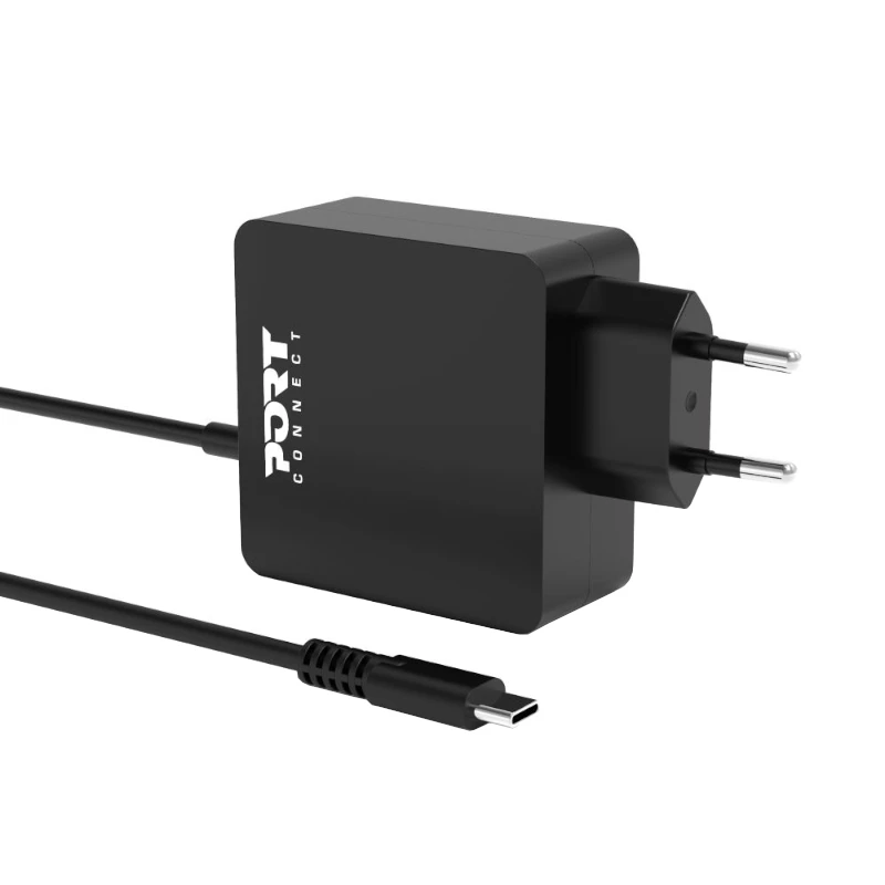 Port Connect Type C 45W Universal Notebook Adapter – USB-C PD 3.0, 5V-20V, Czarny
