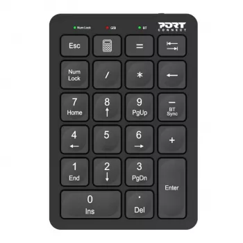 Port Designs Klawiatura numeryczna Bluetooth ładowalna - 22 klawisze, czarna