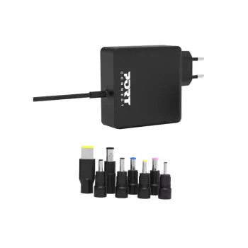 PORT Uniwersalny zasilacz do laptopa 65W z 8 końcówkami - Czarny