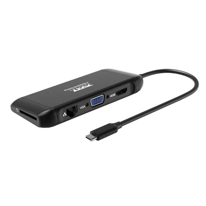 PORT USB-C Docking Station 11-in-1 Hub z 4K HDMI, VGA, Gigabit Ethernet, 100W PD, USB 3.1, SD/MicroSD, Audio - Czarny