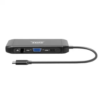 PORT USB-C Docking Station 11-in-1 Hub z 4K HDMI, VGA, Gigabit Ethernet, 100W PD, USB 3.1, SD/MicroSD, Audio - Czarny