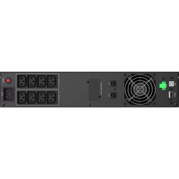 PowerWalker VI 3000 RLE UK UPS line-interactive, 3000 VA/1800 W, do montażu w szafie rack 2U, 8x IEC C13 + 1x IEC C19, USB/RS-232, AVR, LCD