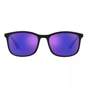 PRADA Linea Rossa Okulary przeciwsłoneczne męskie PS01TS-16G05U Matowa czarna oprawka Szare lustrzane srebrne szkła 55/19/140 mm