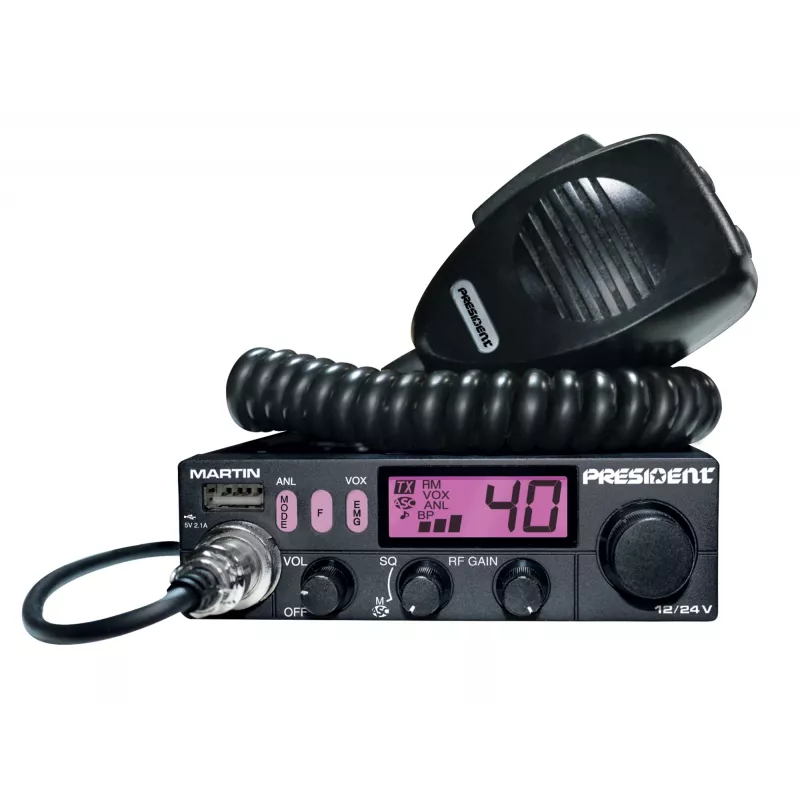 President Martin ASC CB Radio Transceiver AM/FM 12/24V