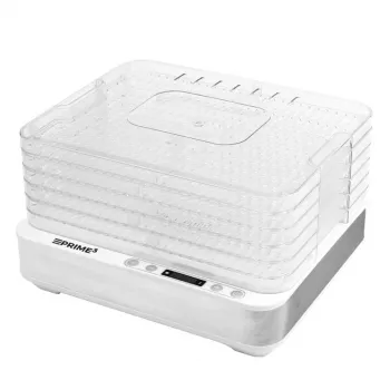 PRIME3 SFD51 Suszarka do żywności Przezroczysta i biała 420 W 5 tac Cyfrowy timer