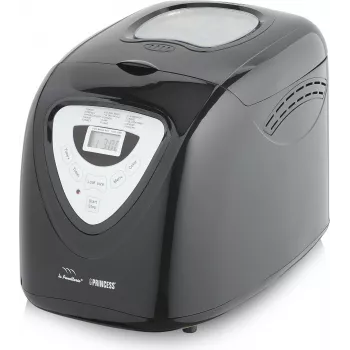 Princess 152009 Bread Maker Black - 900 g bochenek, 12 programów, 600 W, okno podglądu, regulacja stopnia wypieczenia skórki, funkcja utrzymywania ciepła, czarno-srebrny (01.152009.01.001)