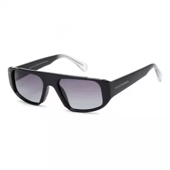 PRIVÉ REVAUX Męskie okulary przeciwsłoneczne Good Vibes S807, kwadratowe, czarna oprawka, szkła dymione, UV400, 55-19-145 mm