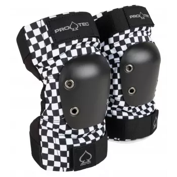 Pro-Tec Elbow Pads Checker L - Black/White Checkerboard, Large, High-Impact Protection for Skateboarding, Rollerblading, BMX, Scooter