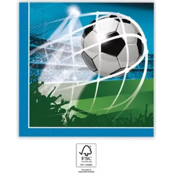 PROCOS Football Party serwetki papierowe 2-warstwowe 20 szt. 33x33 cm zielono-biało-czarne (93747)